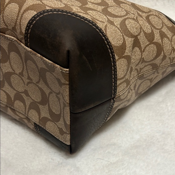 Coach Brown and Black Signature Tote - Picture 11 of 15